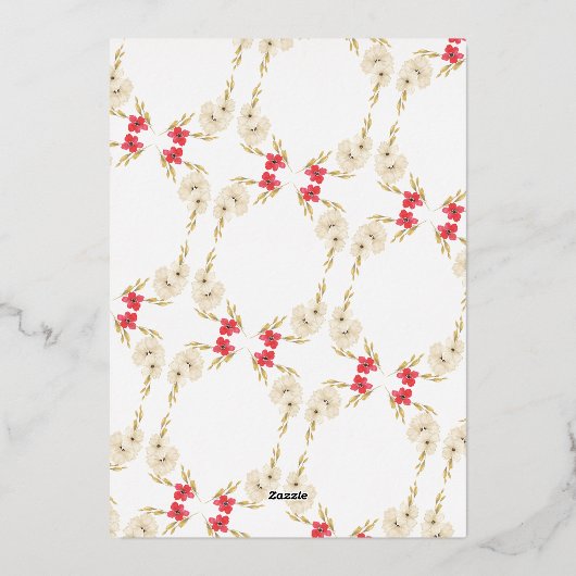 グリーンエレガントワン写真楽しいクリスマス金ゴールド 箔シーズンカード (裏面)