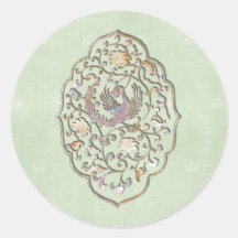 グリーンエレガントヴィンテージウェディング封筒用シール