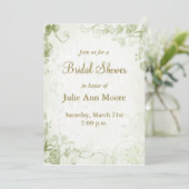 グリーンエレガントヴィンテージブライダルシャワー招待 招待状 (スタンド正面)