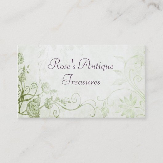 グリーンエレガントヴィンテージ花屋 名刺 (正面)
