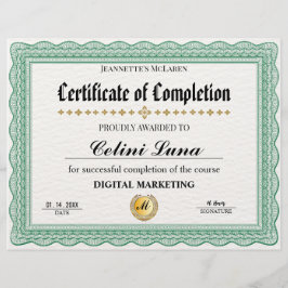 グリーンエレガント修了証 – モダン