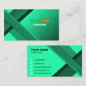 グリーンエレガント幾何学的名刺プロフェッショナル 名刺 (正面/裏面)