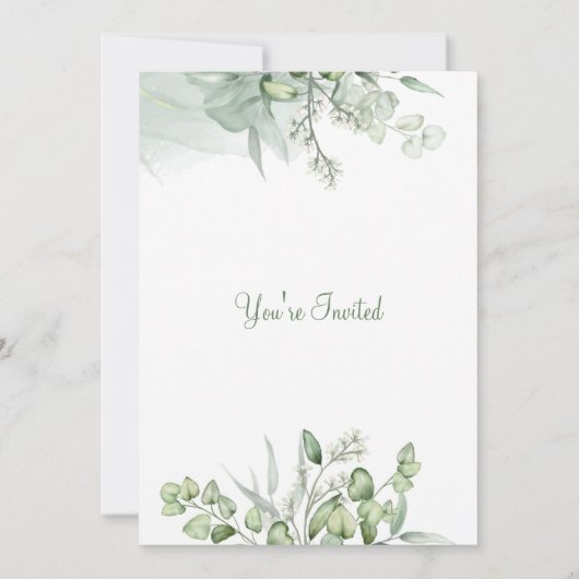 グリーンエレガント救フローラ日付の間引き招待状 招待状 (裏面)
