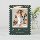 グリーンエレガント星空の写真メリークリスマスカード シーズンカード (スタンド正面)