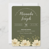 グリーンエレガント王室の結婚式招待状 招待状 (正面)