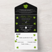 グリーンエレガント紅葉ブラックフローラ結婚ズ オールインワン招待状 (内側)