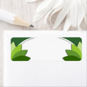 グリーンエレガント花模様テンプレート ラベル (インサイチュ)