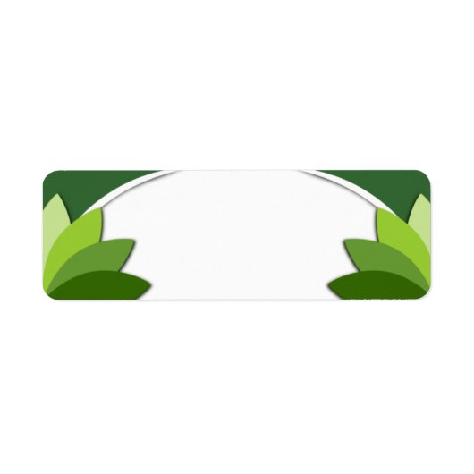 グリーンエレガント花模様テンプレート ラベル (正面)