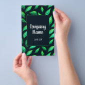 グリーンエレガント葉ボタニカル会社割引 チラシ (ハンドル)