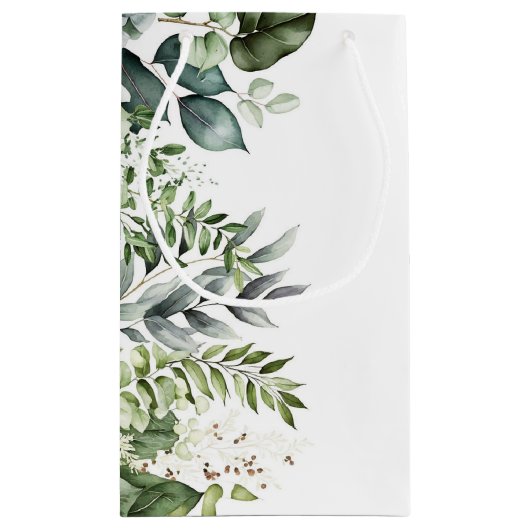 グリーンエレガント葉素朴結婚式の引き出物抱き枕 スモールペーパーバッグ (裏面)