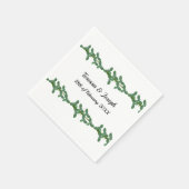 グリーンエレガント葉結婚ズ紙ナプキン スタンダードカクテルナプキン (角)