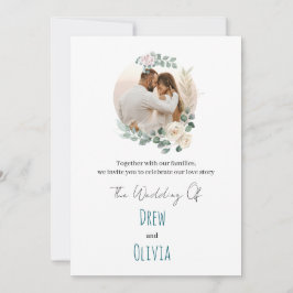 グリーンエレガント葉結婚式招待状 招待状