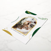 グリーンエレガント金ゴールドアーチ水カラーメリークリスマス 箔シーズンカード (回転した状態)