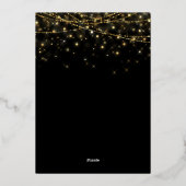 グリーンエレガント金ゴールドオーナメントクリスマスパーティー 箔招待状 (裏面)