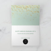 グリーンエレガント金ゴールドオーナメントビジネスホリデーカード シーズンカード (内部)