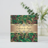 グリーンエレガント金ゴールドクリスマスパーティー 招待状 (スタンド正面)