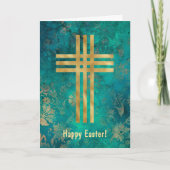 グリーンエレガント金ゴールドクロス復活祭 シーズンカード (正面)