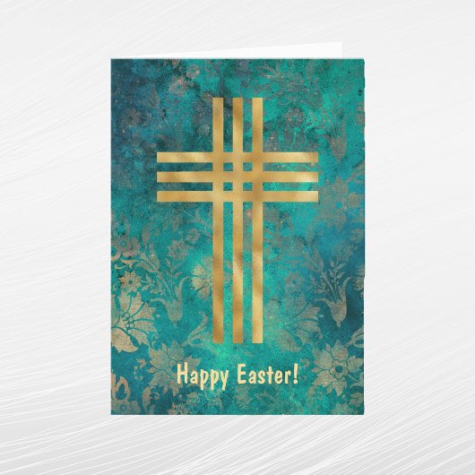 グリーンエレガント金ゴールドクロス復活祭 シーズンカード