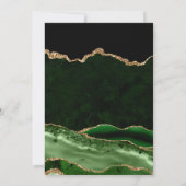 グリーンエレガント金ゴールドグリッターアゲート60誕生日 招待状 (裏面)