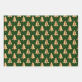 グリーンエレガント金ゴールドグリッター ラッピングペーパーシート (正面3)