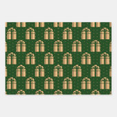 グリーンエレガント金ゴールドグリッター ラッピングペーパーシート (正面2)