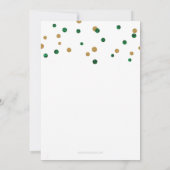 グリーンエレガント金ゴールドシャムロックSt patricks day 招待状 (裏面)