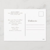 グリーンエレガント金ゴールドジョイクリスマスホリデーフォト シーズンポストカード (裏面)