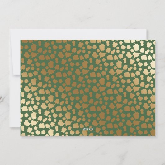 グリーンエレガント金ゴールドスター写真メリークリスマス シーズンカード (裏面)