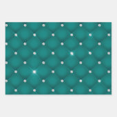 グリーンエレガント金ゴールドストライプメタリックギフト ラッピングペーパーシート (正面)