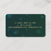 グリーンエレガント金ゴールドツリーヨガインストラクター 名刺 (裏面)