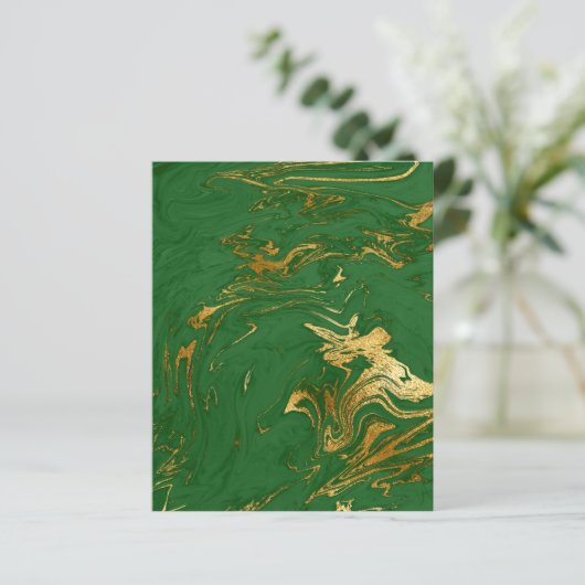 グリーンエレガント金ゴールドフェイクマーブルスクラップブック紙 (スタンド正面)