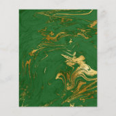 グリーンエレガント金ゴールドフェイクマーブルスクラップブック紙 (正面)