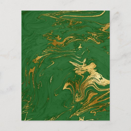 グリーンエレガント金ゴールドフェイクマーブルスクラップブック紙 (正面)