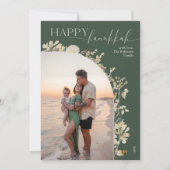 グリーンエレガント金ゴールドフローラハッピーハヌカー シーズンカード (正面)