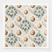 グリーンエレガント金ゴールドホワイトクリスマスフローラルパターン (正面)