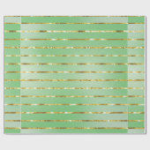 グリーンエレガント金ゴールドメリークリスマス ラッピングペーパー (フラット)