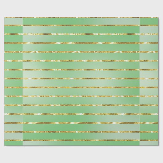 グリーンエレガント金ゴールドメリークリスマス ラッピングペーパー (フラット)