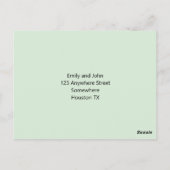 グリーンエレガント金ゴールドユーカリプタススクリプトウェディングRSVP ポストカード (裏面)