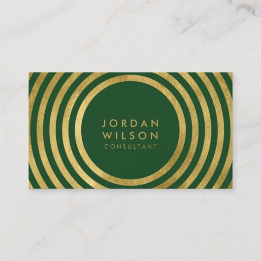 グリーンエレガント金ゴールドラフェイクウンドラインコンサルタント 名刺 (正面)