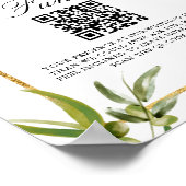 グリーンエレガント金ゴールドリーフ結婚ハネムーン基金 ポスター (角)