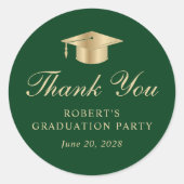グリーンエレガント金ゴールド卒業ありがとう ラウンドシール (正面)