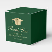 グリーンエレガント金ゴールド卒業パーティーありがとう フェイバーボックス (正面サイド)