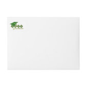 グリーンエレガント金ゴールド卒業差出人住所 ラップアラウンドラベル (正面)