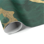 グリーンエレガント金ゴールド大理石 ラッピングペーパー (ロールコーナー)