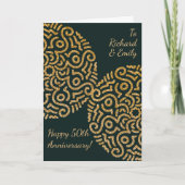 グリーンエレガント金ゴールド宝曼荼羅記念日 カード (正面)