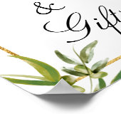 グリーンエレガント金ゴールド植物性つる植物カード&ギフト ポスター (角)