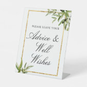 グリーンエレガント金ゴールド植物性つる植物結婚ズアドバイス 台座サイン (正面)