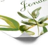 グリーンエレガント金ゴールド植物性つる植物結婚ズ・ウェルカム ポスター (角)