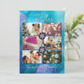 グリーンエレガント金ゴールド《写真》ぼけ味アートメリークリスマス シーズンカード (スタンド正面)