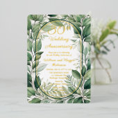 グリーンエレガント離れ結婚ズ30周年 箔招待状 (立ち正面)
